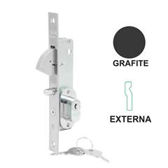 FECHADURA PERFIL PRETA PARA PORTA CORRER EXTERNA 901