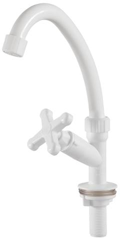 TORNEIRA PLASTICA 1/2” COZINHA MESA BRANCA BICA MOVEL PRATICA