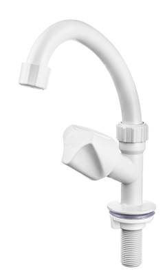 TORNEIRA PLASTICA 1/2” LAVATORIO MESA BRANCA BICA ALTA PLUS