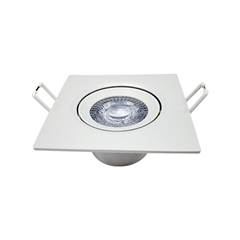 SPOT LED 03W BIVOLT QUADRADO EMBUTIR BRANCO LUZ BRANCA