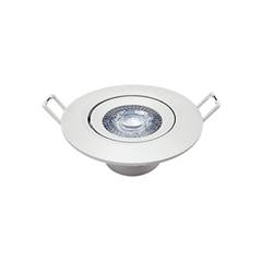 SPOT LED 03W BIVOLT REDONDO EMBUTIR BRANCO LUZ AMARELA
