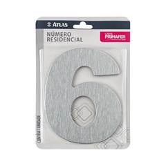 NUMERO P/CASA ADESIVO 6 ESCOVADO 12,5CM