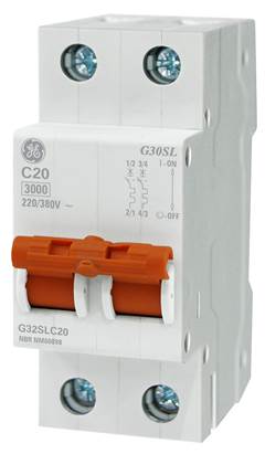 DISJUNTOR 2 BIPOLAR DIN 025A BRANCO