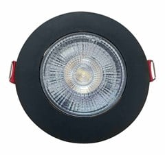 SPOT LED 05W BIVOLT REDONDO EMBUTIR 3000K LUZ AMRELA PRETO