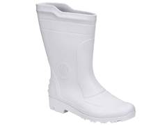 BOTA PVC CANO MÉDIO BRANCA SEM FORRO 44