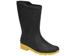 BOTA PVC CANO MÉDIO SOLA AMARELA SEM FORRO 39
