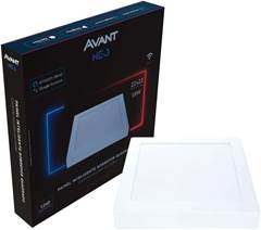PAINEL LED SOBREPOR 18W BIVOLT QUADRADOO 22CM INTELIGENTE