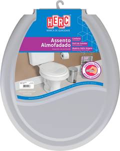 ASSENTO SANITÁRIO ALMOFADADO CINZA