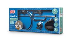 KIT ACESSORIOS PARA BANHEIRO 05PC PRETO E CROMADO 