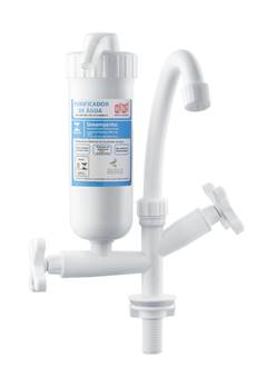 TORNEIRA PLÁSTICA 1/2” COZINHA MESA BRANCO BICA MOVEL COM FILTRO PRATICA