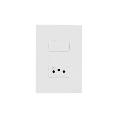 CONJUNTO DE INTERRUPTOR COM 1 SIMPLES E UMA TOMADA 2P+T 20A LINHA I9