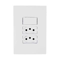 CONJUNTO DE INTERRUPTOR COM 1 SIMPLES E 2 TOMADAS 2P+T 20A LINHA I9