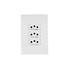 CONJUNTO DE INTERRUPTOR COM 3 TOMADA DE EMBUTIR 2P+T DE 10A LINHA I9