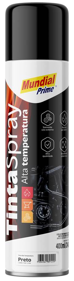TINTA SPRAY ALTA TEMP 400ML PRETO FOSCO