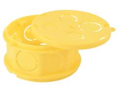 CAIXA LUZ PLÁSTICA 4X4 OCTAGONAL FUNDO REMOVÍVEL AMARELA