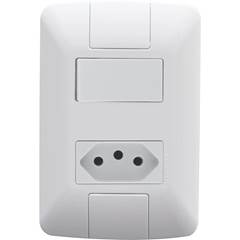 INTERRUPTOR 1 SIMPLES + 01 TOMADA 2 PINO + TERRA 10A ARIA