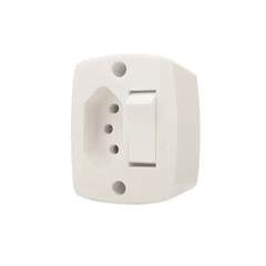 CONJUNTO DE INTERRUPTOR COM 1 SIMPLES E UMA TOMADA 2P+T 10A LINHA BOX RETANGULAR