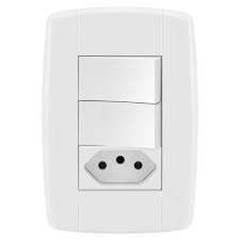 CONJUNTO DE INTERRUPTOR COM 2 SIMPLES E 1 TOMADA 2P+T DE 10 LINHA LEV