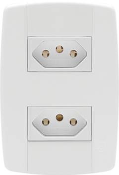 CONJUNTO DE INTERRUPRETOR COM 2 TOMADA DE EMBUTIR 2P+T DE 10A LINHA LEV
