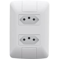 TOMADA 02 EMBUTIR BIPOLAR 2 PINO + TERRA 10A ARIA