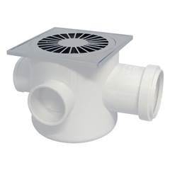 CAIXA SIFONADA QUADRADA BRANCA 150X150X50MM