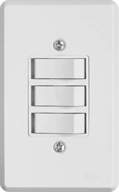 CONJUNTO DE INTERRUPTOR COM 3 SIMPLES 06A LINHA PRATIKA