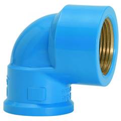 JOELHO 90 SOLDÁVEL 25MMX3/4” AZUL BUCHA LATÃO LISO E ROSCA
