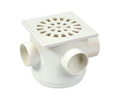 CAIXA SIFONADA QUADRADA BRANCA 100X100X40MM