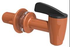 TORNEIRA PLASTICA 1/2” PARA FILTRO MARRON E PRETA ALAVANCA