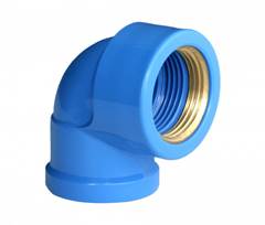 JOELHO 90 SOLDÁVEL 25MMX3/4” AZUL BUCHA LATÃO LISO E ROSCA