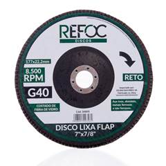 DISCO LIXA FLAP 7” GRÃO 080 RETO