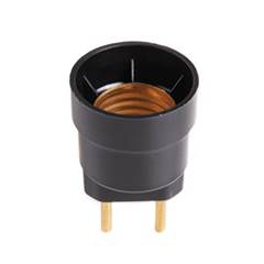 BOCAL PORTA LÂMPADA E27 COM PINO MACHO PRETO 1701