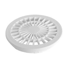 GRELHA PVC BRANCA REDONDA 150MM COM SUPORTE