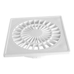 GRELHA PVC BRANCA REDONDA 150MM COM SUPORTE GRELHA QUADRADA