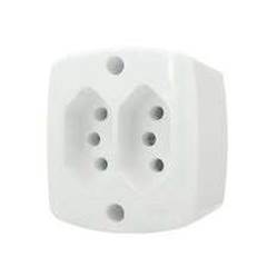CONJUNTO DE INTERRUPTOR COM 2 TOMADA DE SOBREPOR 2P+T DE 10A  LINHA BOX RETANGULAR