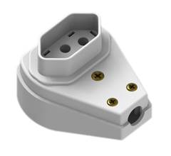 PINO FEMEA 2P+T 20A GG CINZA COM PRENSA CABO