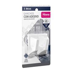 GANCHO ADESIVO PLÁSTICO BRANCO 1,0KG 02PC PR2510
