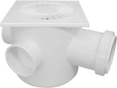 CAIXA SIFONADA QUADRADA BRANCA 100X100X50MM