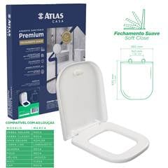 ASSENTO SANITARIO BRANCO QUADRADO QUADRA C/SOFT CLOSE