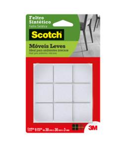 FELTRO QUADRADOO GRANDE 30 MM BRANCO CARTELA COM 4 UNIDADES