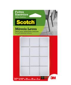 FELTRO QUADRADOO MÉDIO 25 MM BRANCO CARTELA COM 9 UNIDADES