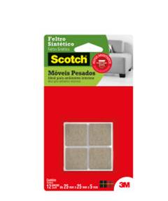 FELTRO QUADRADOO MÓVEIS PESADOS GRANDE 25 MM CARTELA COM 4 UNIDADES