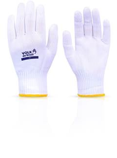 LUVA HELANCA LISA 6 FIOS BRANCA  09G