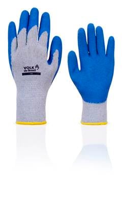 LUVA MALHA LATÉX CORRUGADA AZUL 10 EG