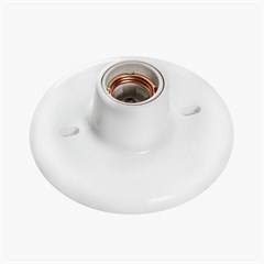 PLAFON PLÁSTICO COM BOCAL DE PORCELANA E27 BRANCO