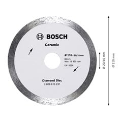 DISCO DIAMANTADO CONTINUO 110X20MM 4”