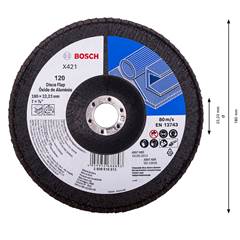 DISCO LIXA FLAP 7” GRAO 120 RETO