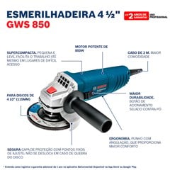 ESMERILHADEIRA ANG 4 1/2 850W 127 M9510