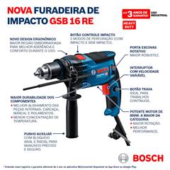 FURADEIRA IMP 1/2” 850W 127V GSB16