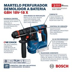 MARTELETE BATERIA 18V GBH18V-18X BAT+MAL
